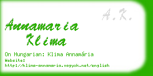 annamaria klima business card