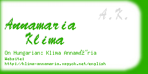 annamaria klima business card